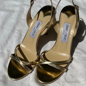 Jimmy Choo Gold Sandals - Size 39